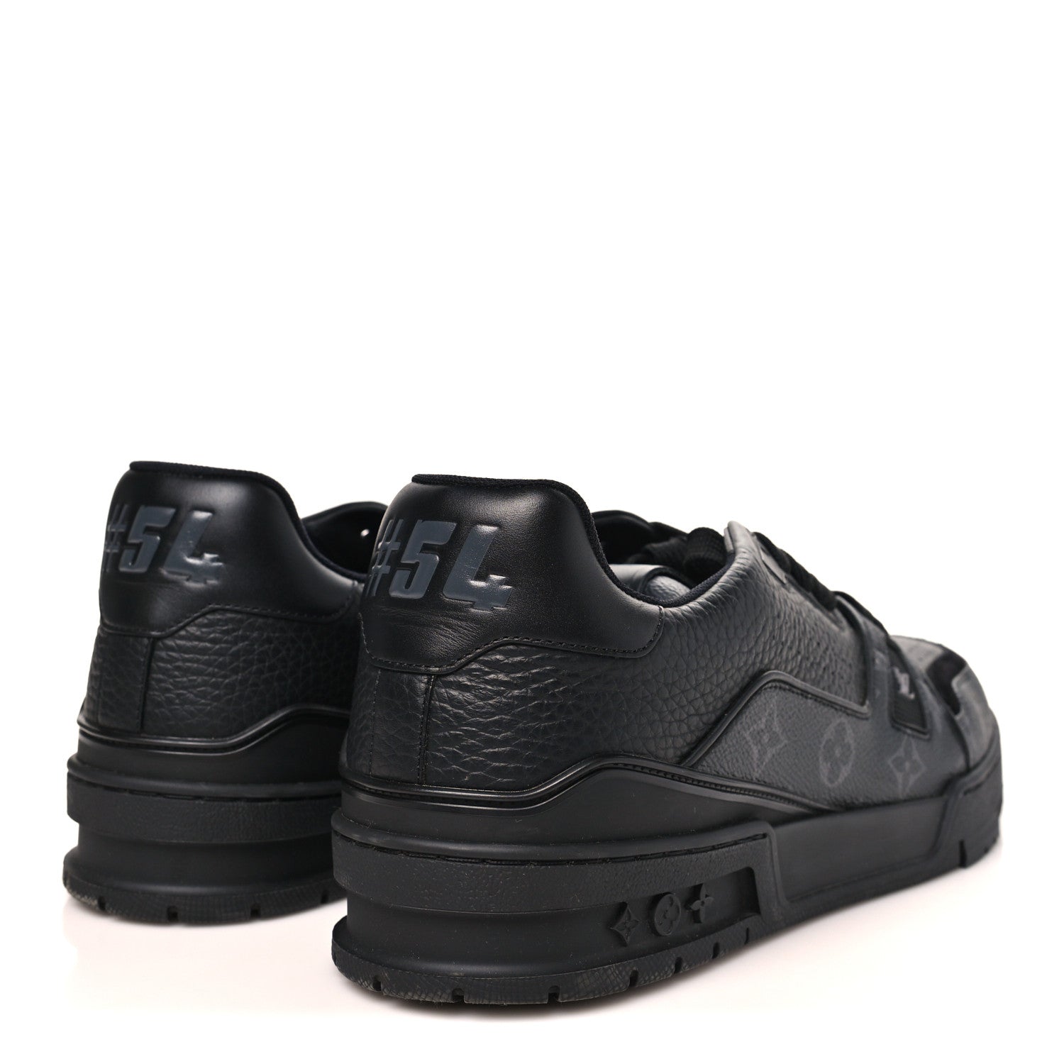 Louis Vuitton Calfskin Monogram Eclipse Mens LV Trainer Sneakers 10 Black 5 of 10