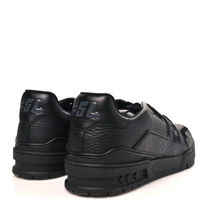 Louis Vuitton Calfskin Monogram Eclipse Mens LV Trainer Sneakers 10 Black 5 of 10