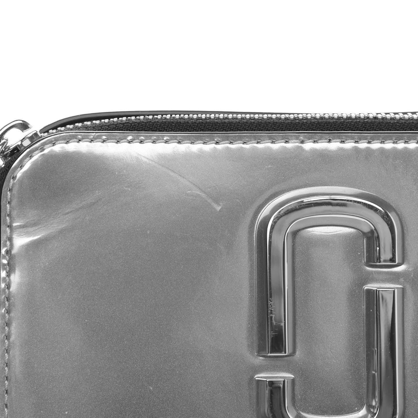 Metallic Calfskin Gen Z Snapshot Camera Bag Silver