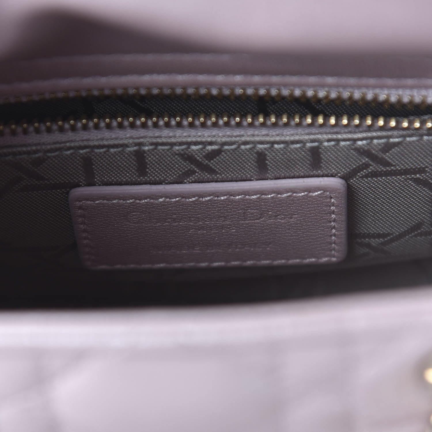Christian Dior Metallic Lambskin Cannage Mini Lady Dior Lotus 9 of 10