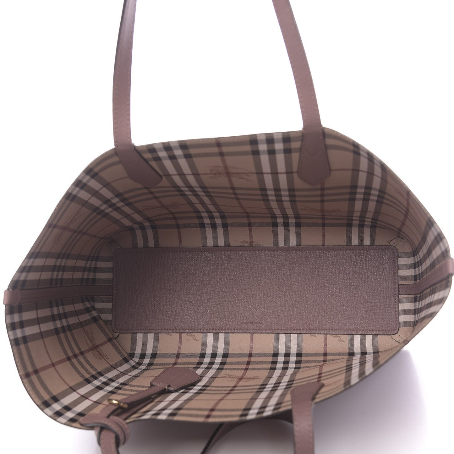 Grainy Calfskin Haymarket Check Medium Reversible Tote Dusty Pink