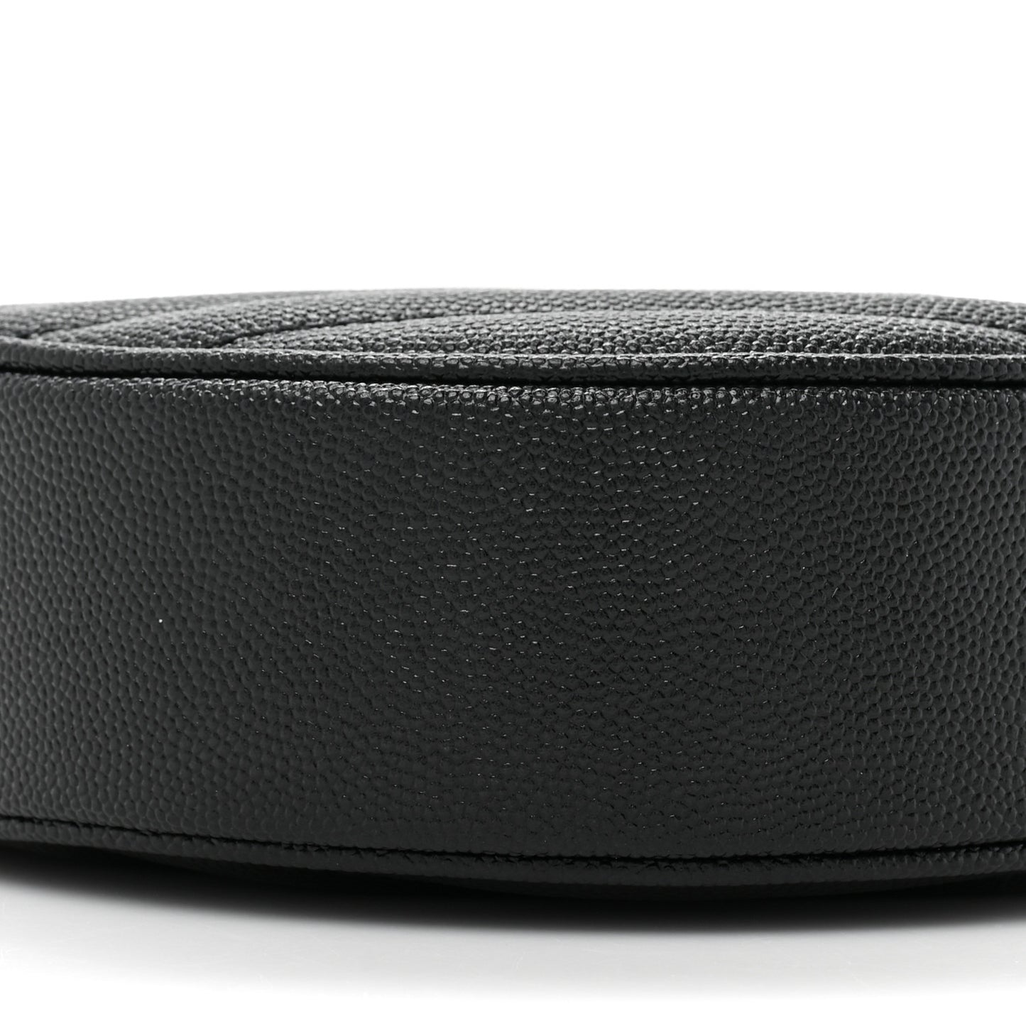 Grain De Poudre Matelasse Chevron Quilted Round Vinyle Camera Bag Black