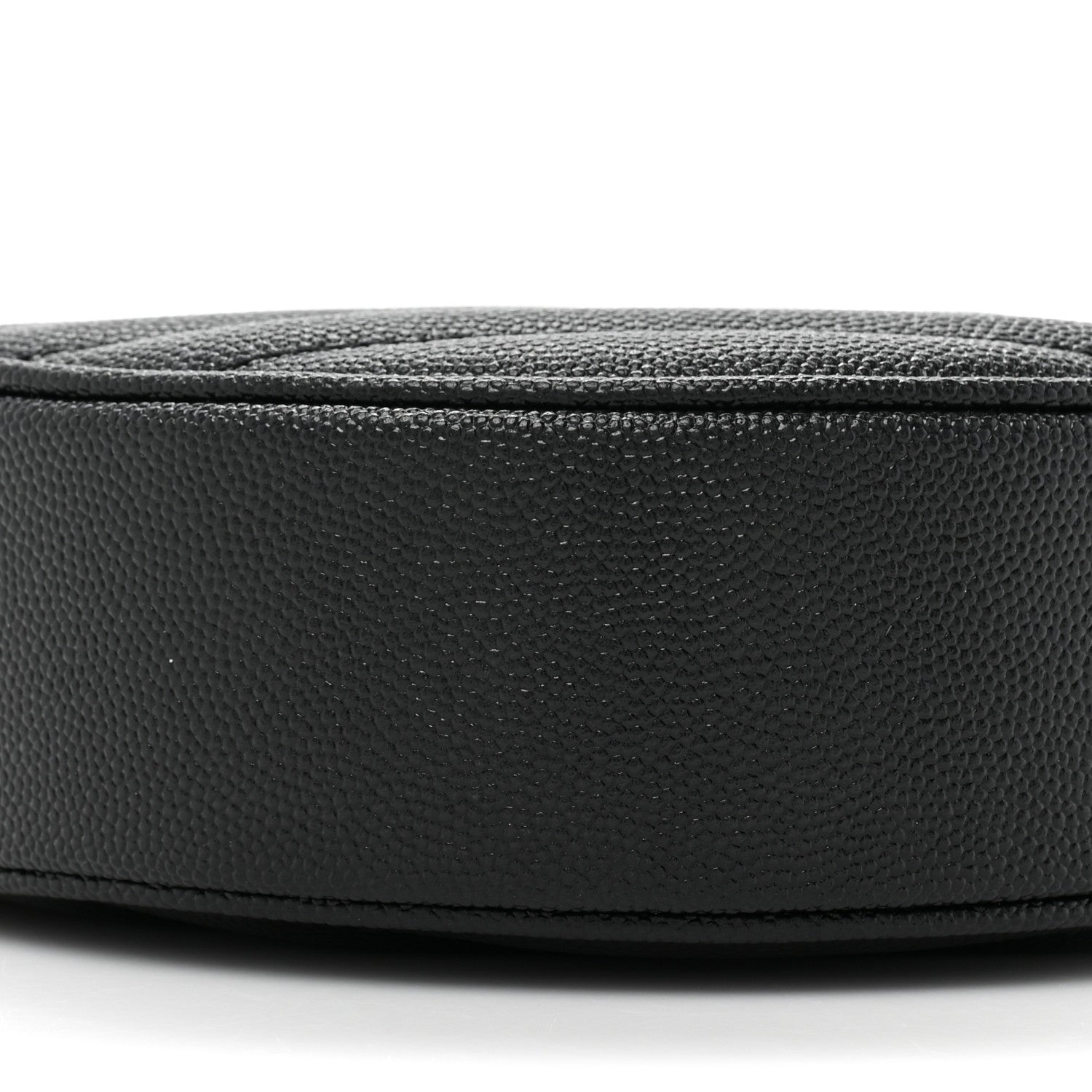 Saint Laurent Grain De Poudre Matelasse Chevron Quilted Round Vinyle Camera Bag Black 9 of 11