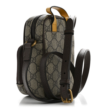 Gucci GG Supreme Monogram Mini Neo Vintage Double Zip Messenger Bag Beige New Acero Crop 3 of 10