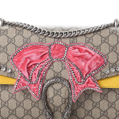 Gucci GG Supreme Monogram Crystal Bow Embroidered Medium Dionysus Shoulder Bag Yellow 8 of 8