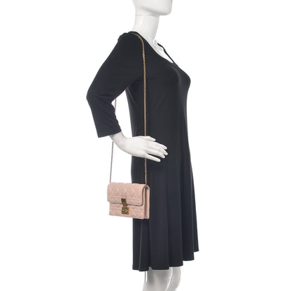Christian Dior Lambskin Cannage Dioraddict Wallet On Chain Clutch Rose Poudre 2 of 11