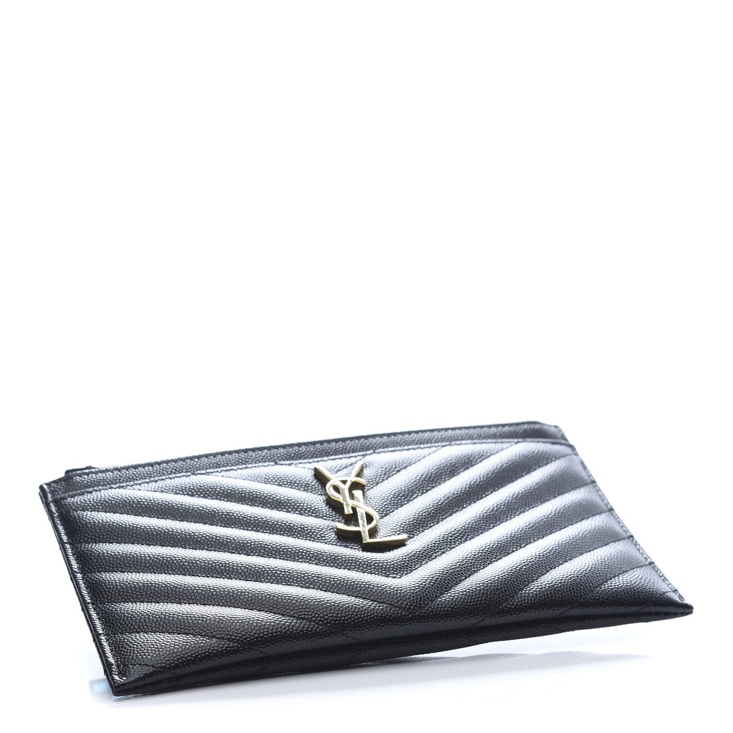 Grain De Poudre Chevron Monogram Bill Pouch Black