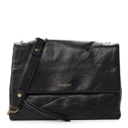 Lanvin Lambskin Quilted Medium Sugar Flap Shoulder Bag Black 1 of 14