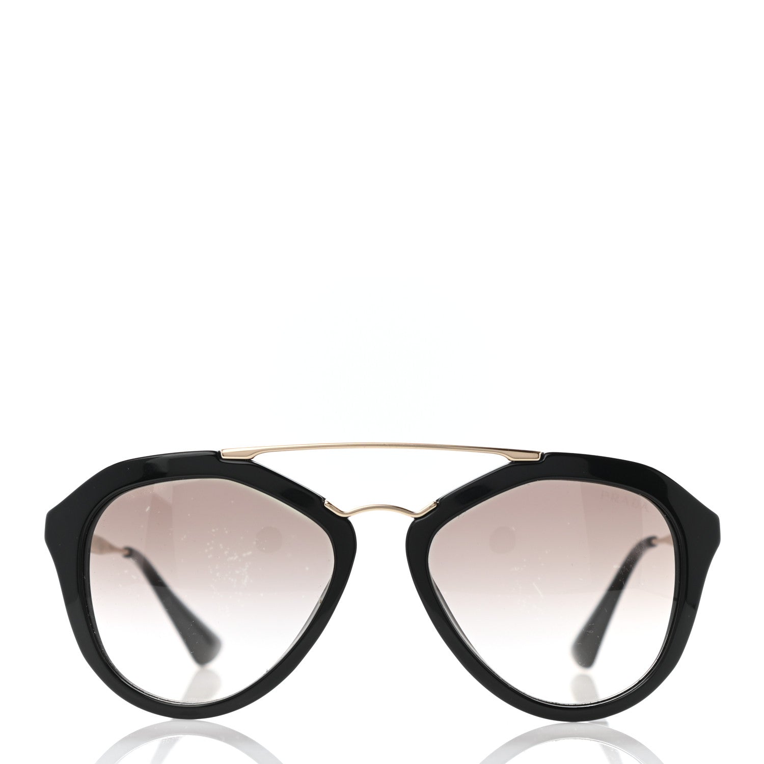 Prada Acetate Metal Cinema Sunglasses SPR 12Q Black 4 of 5