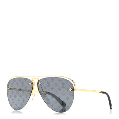 Louis Vuitton Metal Monogram Grease Sunglasses Z1172W Gold 1 of 7