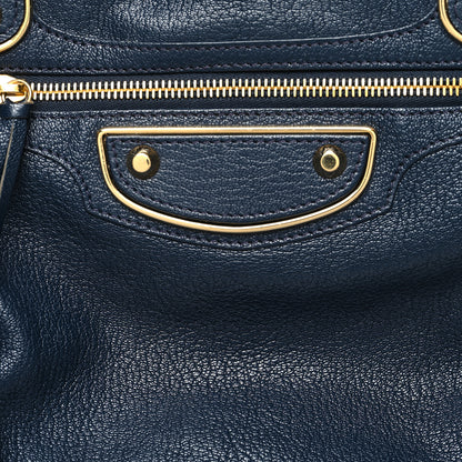 Balenciaga Chevre Gold Metallic Edge Hardware Velo Bleu Nuit Dark Sea 8 of 13