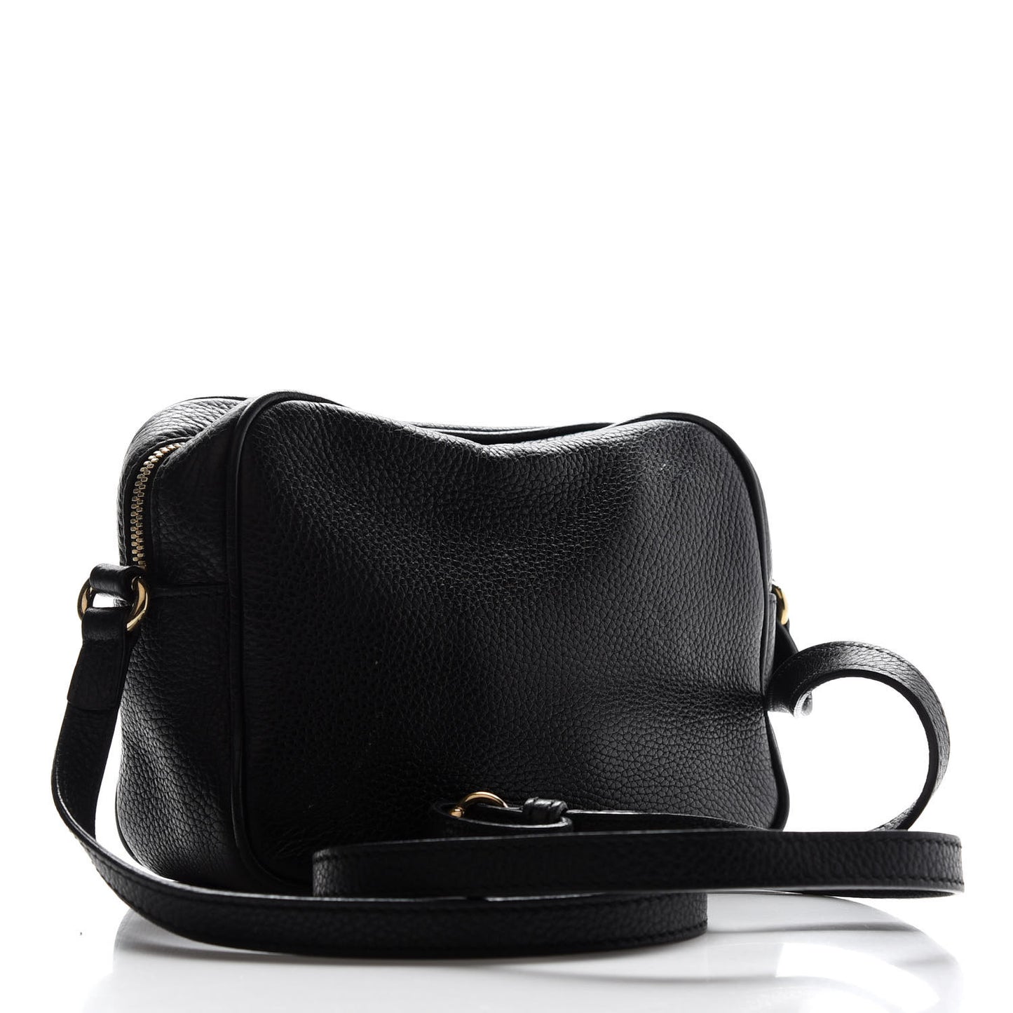 Pebbled Calfskin Small Soho Disco Bag Black