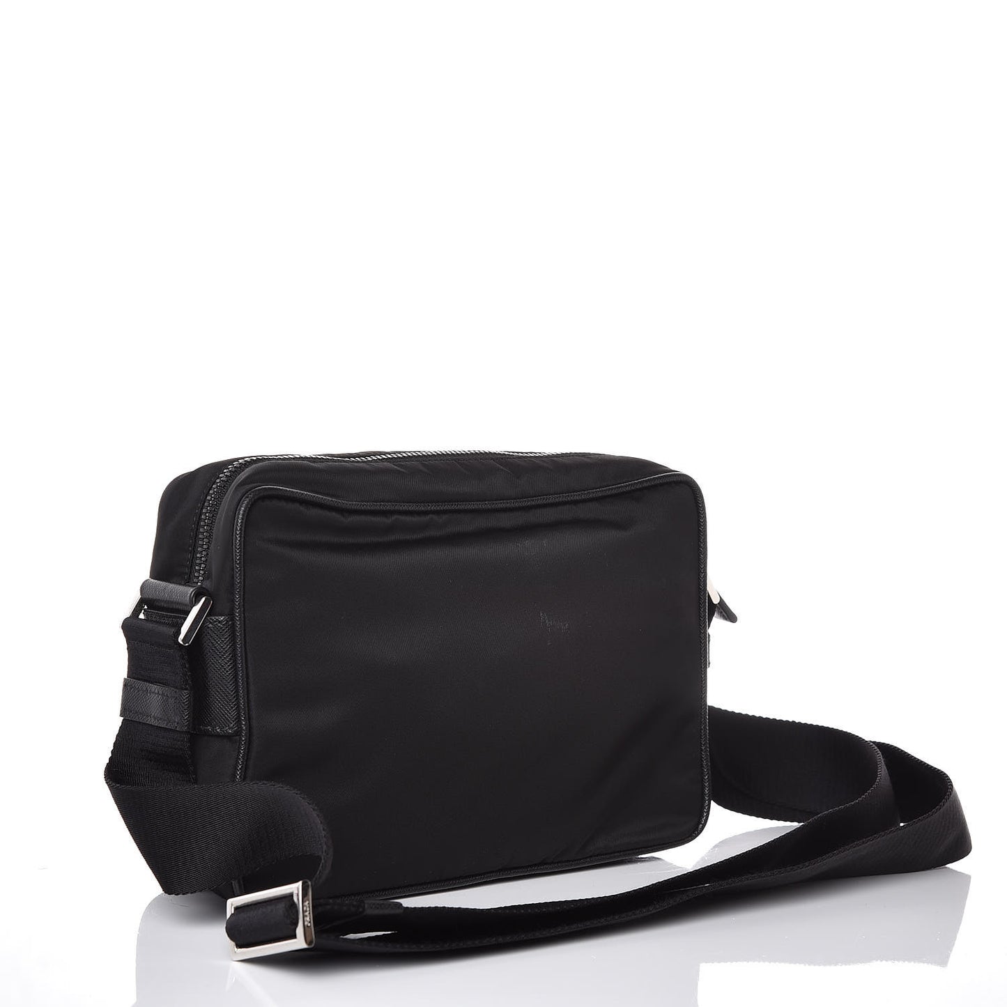 Tessuto Nylon Saffiano Shoulder Bag Black