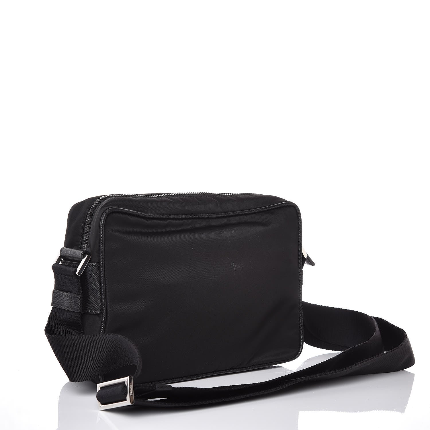 Prada Tessuto Nylon Saffiano Shoulder Bag Black 3 of 7