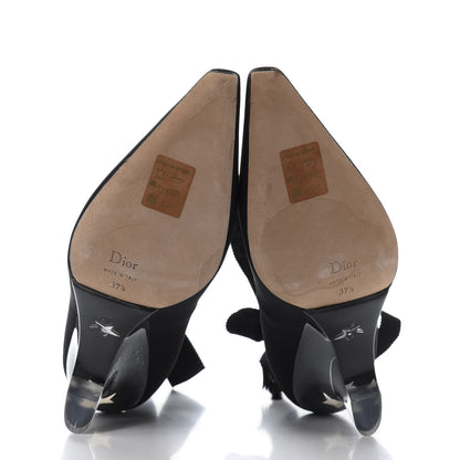 Christian Dior Grosgrain Neoprene Lucite Etoile Pumps 37.5 Black 6 of 9