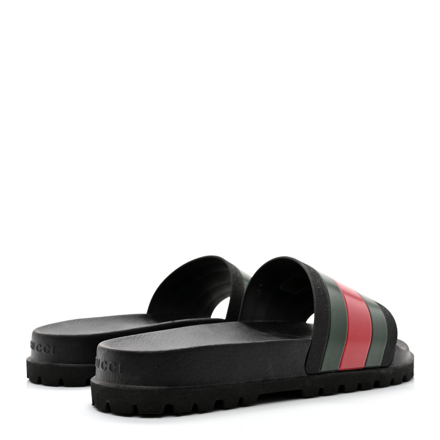 Rubber Web Mens Slide Sandals 12 Black Green Red