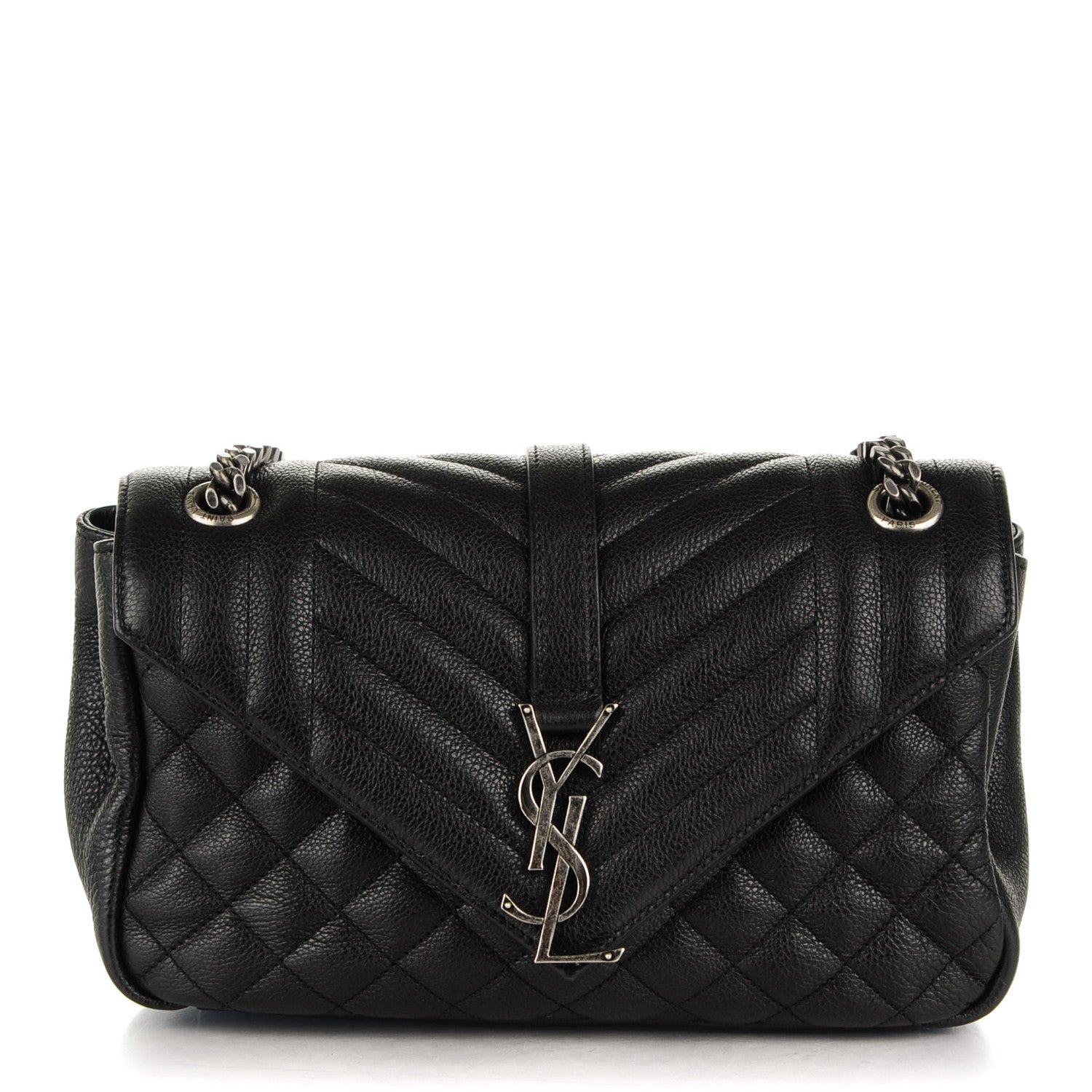 Saint Laurent Sheepskin Tri-Quilt Monogram Medium College Bag Black 1 of 7