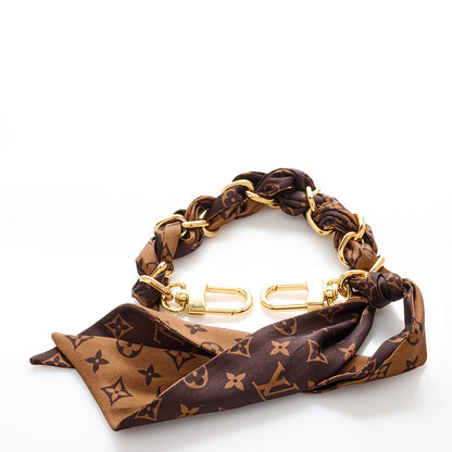 Louis Vuitton Metal Polyester Monogram Braided Scarf Chain Foulard Bag Charm 2 of 6