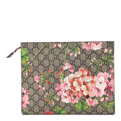 Gucci GG Supreme Monogram Blooms Large Cosmetic Case Beige Multicolor Dry Rose 1 of 7