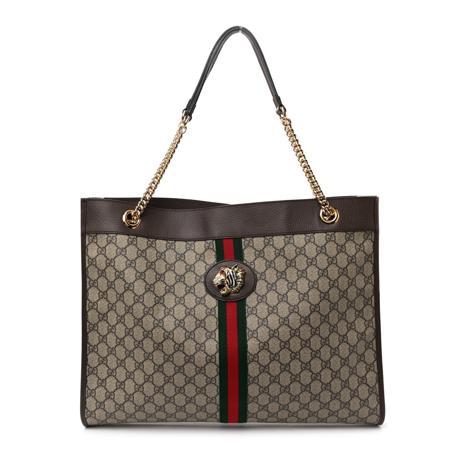 Gucci GG Supreme Monogram Large Rajah Chain Tote Beige New Acero 1 of 11