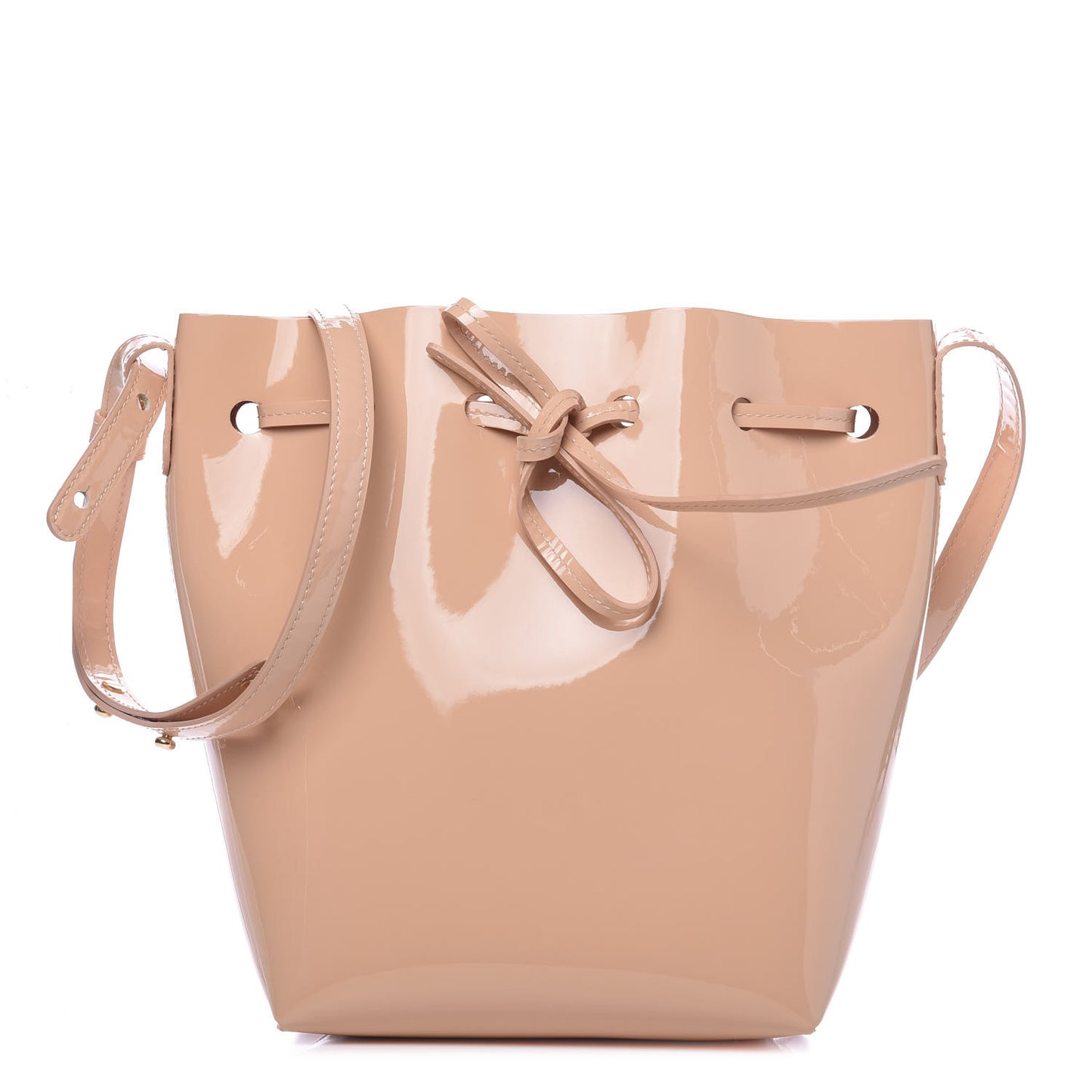 Patent Calfskin Mini Bucket Bag Rosa