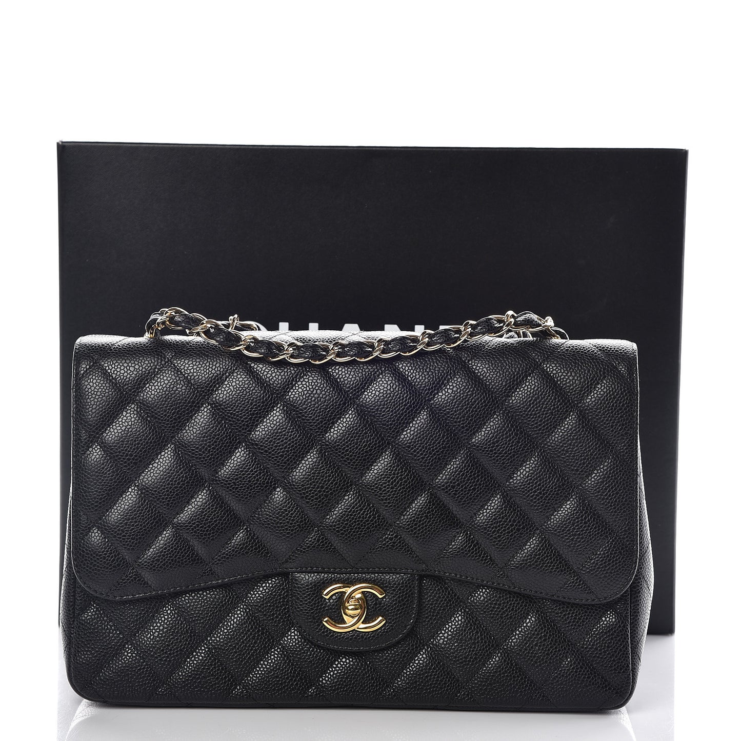 Caviar Quilted Jumbo Single Flap Black