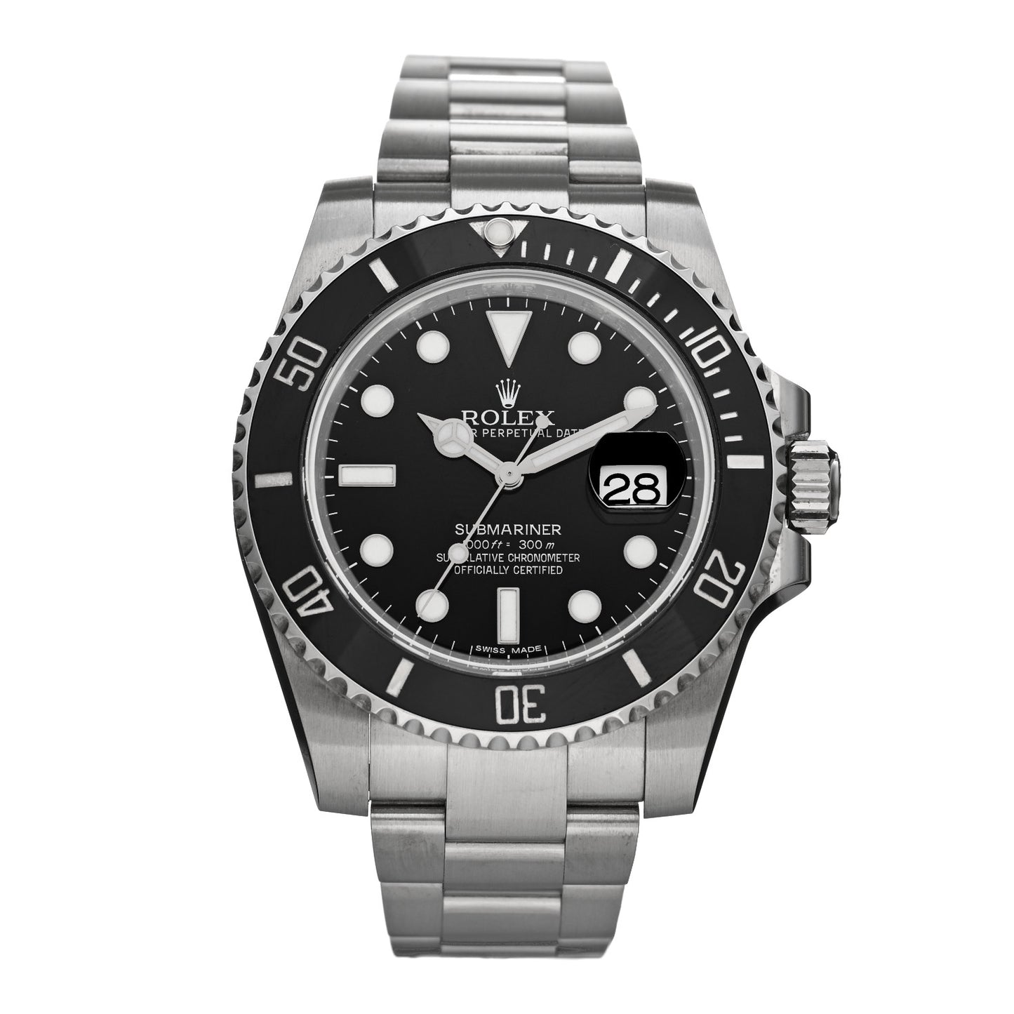 Stainless Steel 40mm Oyster Perpetual Submariner Date Watch Black 116610LN