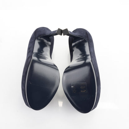 Saint Laurent Suede Tribtoo 105 Platform Pumps 37 Navy 5 of 7