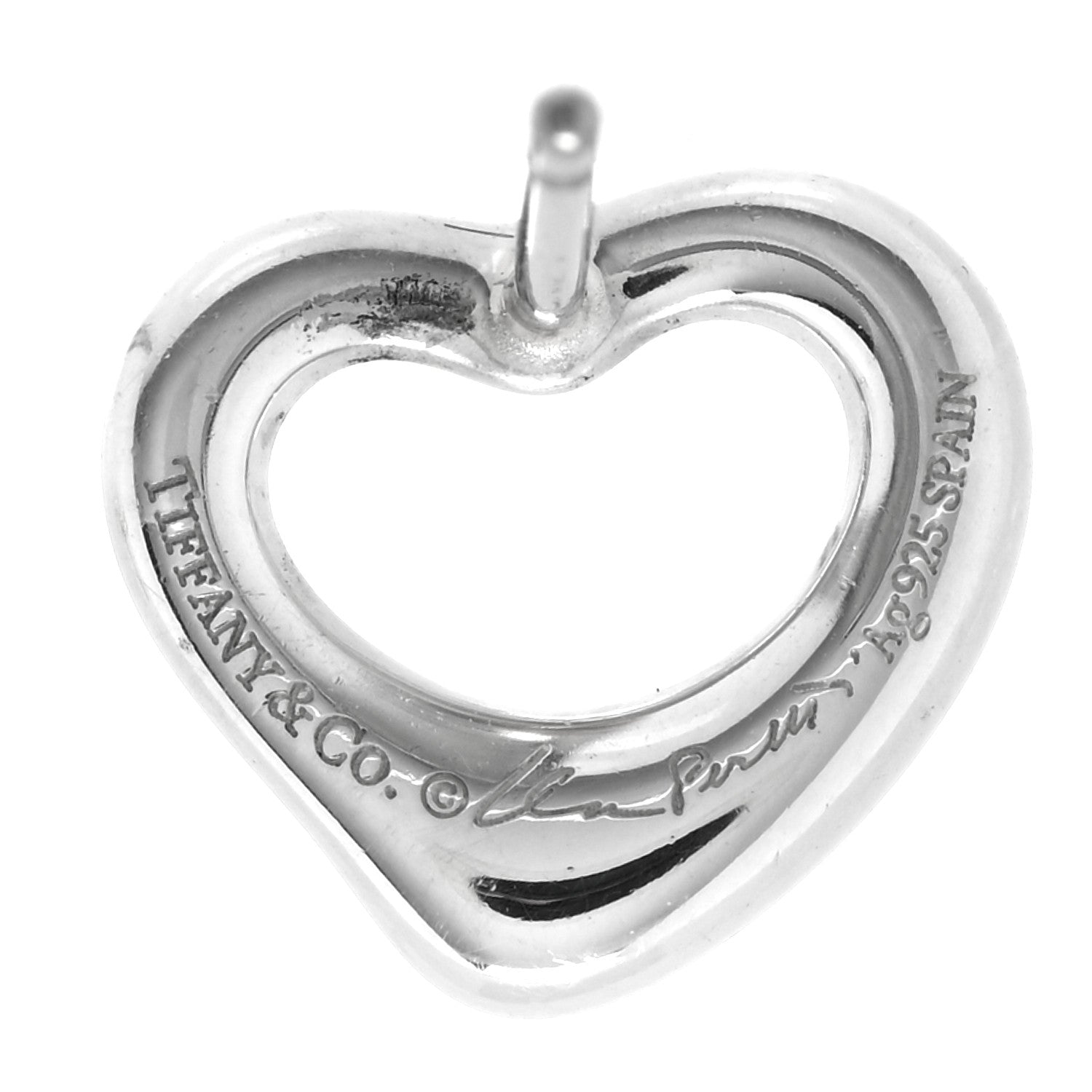 Tiffany Sterling Silver 11mm Elsa Peretti Open Heart Earrings 4 of 4