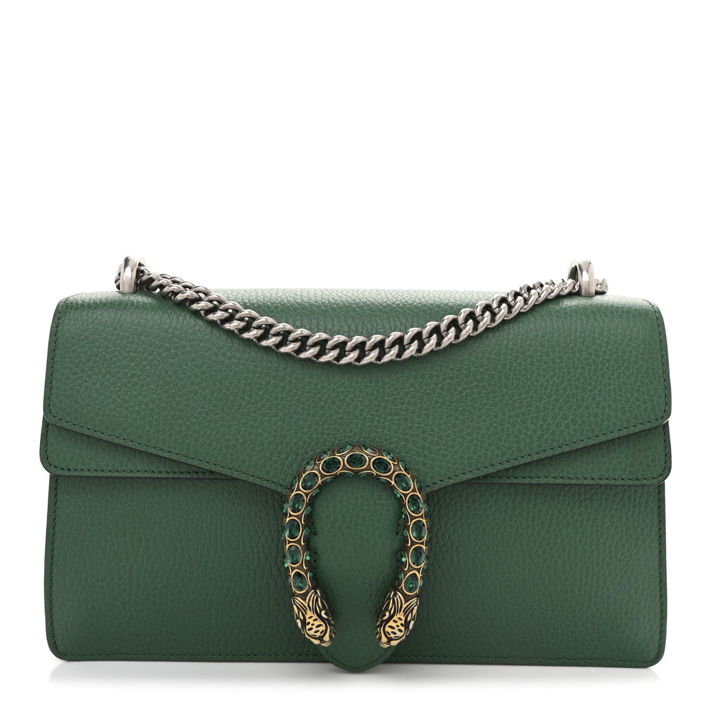 Pebbled Calfskin Small Dionysus Shoulder Bag Emerald