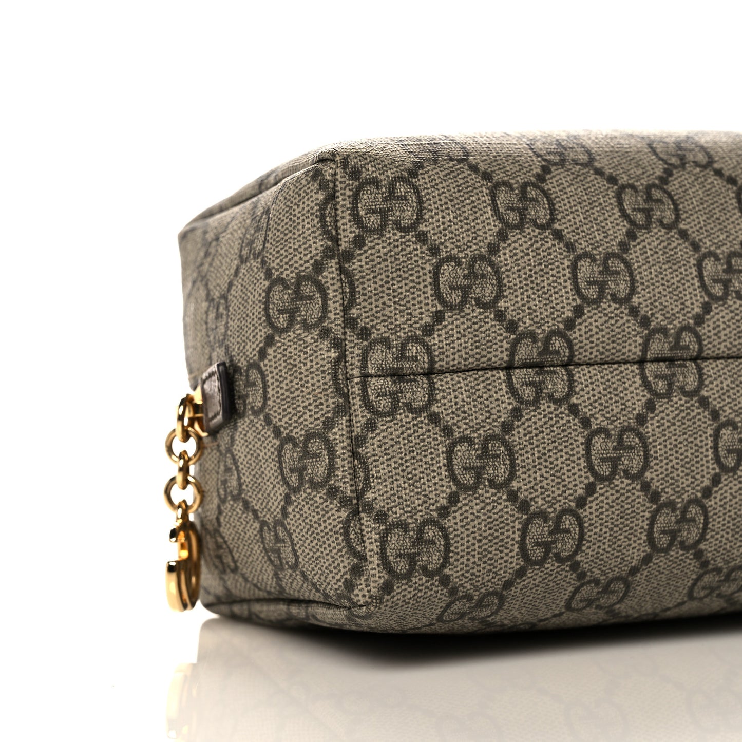 Soft GG Supreme Monogram Calfskin Medium Ophidia Cosmetic Case Beige Ebony New Acero