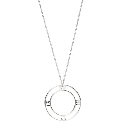 Tiffany Sterling Silver Large Atlas Open Pendant Necklace 1 of 6