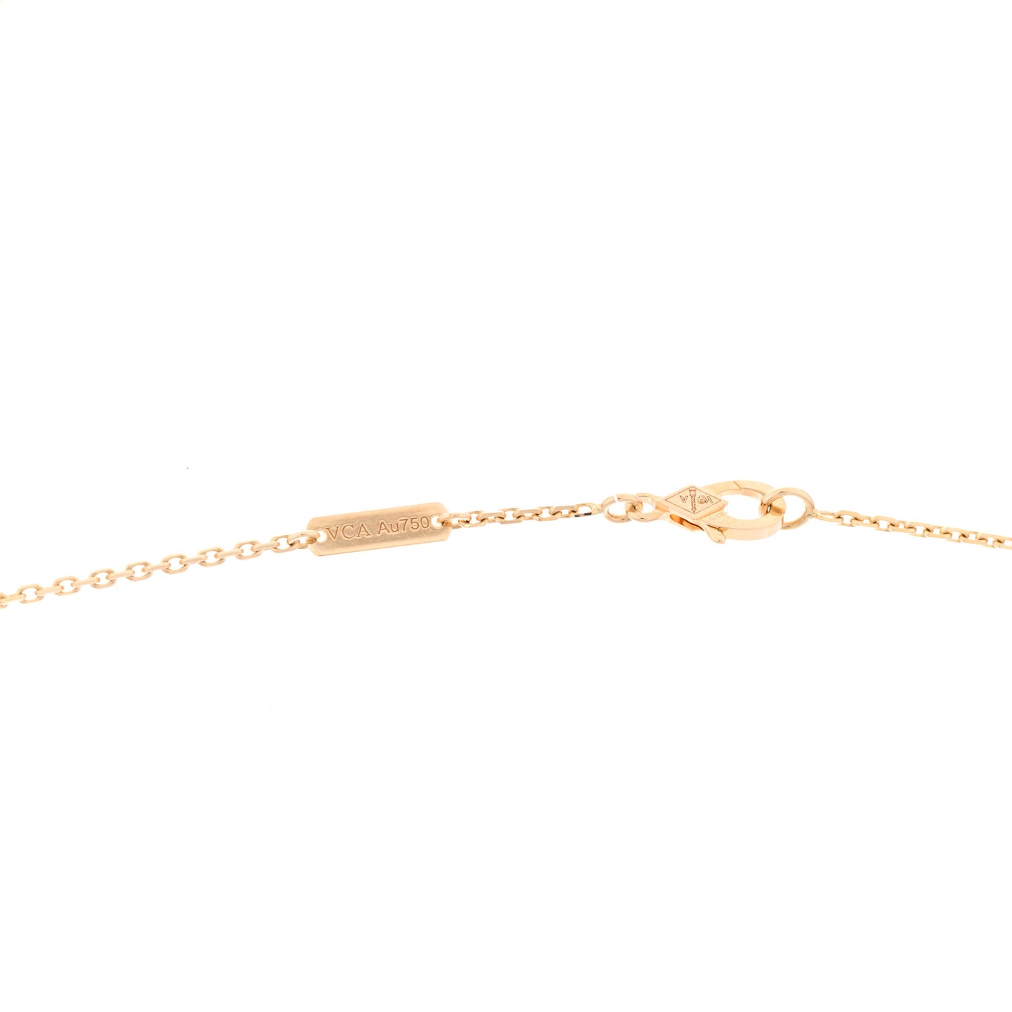 18K Yellow Gold Black Onyx Vintage Alhambra Pendant Necklace