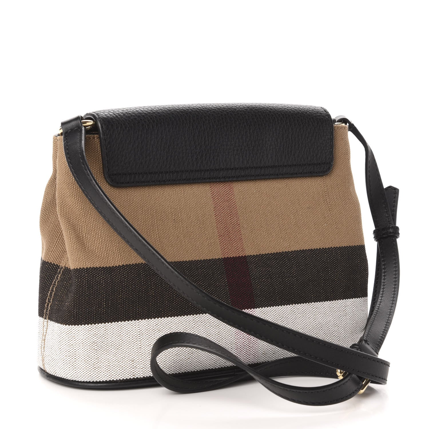 Burberry Mega Check Grainy Calfskin Small Gowan Messenger Bag Black 3 of 9