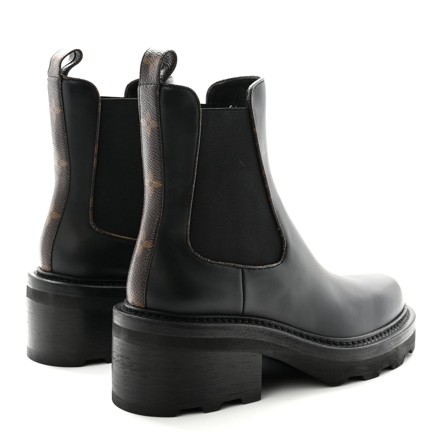 Calfskin Monogram Beaubourg Ankle Boots 38.5 Black