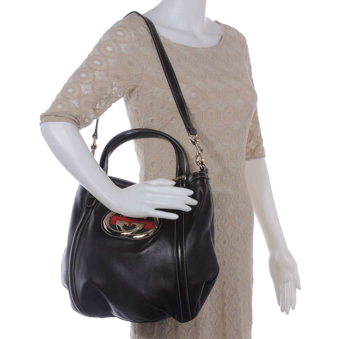 Leather Medium Britt Bag Dark Brown