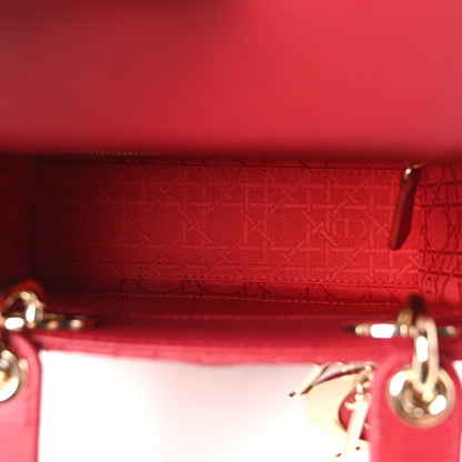 Christian Dior Lambskin Cannage Dioramour Small My ABCDior Lady Dior Fraise 5 of 10