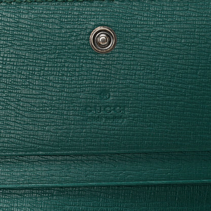 Gucci Shangai Calfskin Blooms Print Card Case Wallet Clear Bright Emerald Multicolor 7 of 14