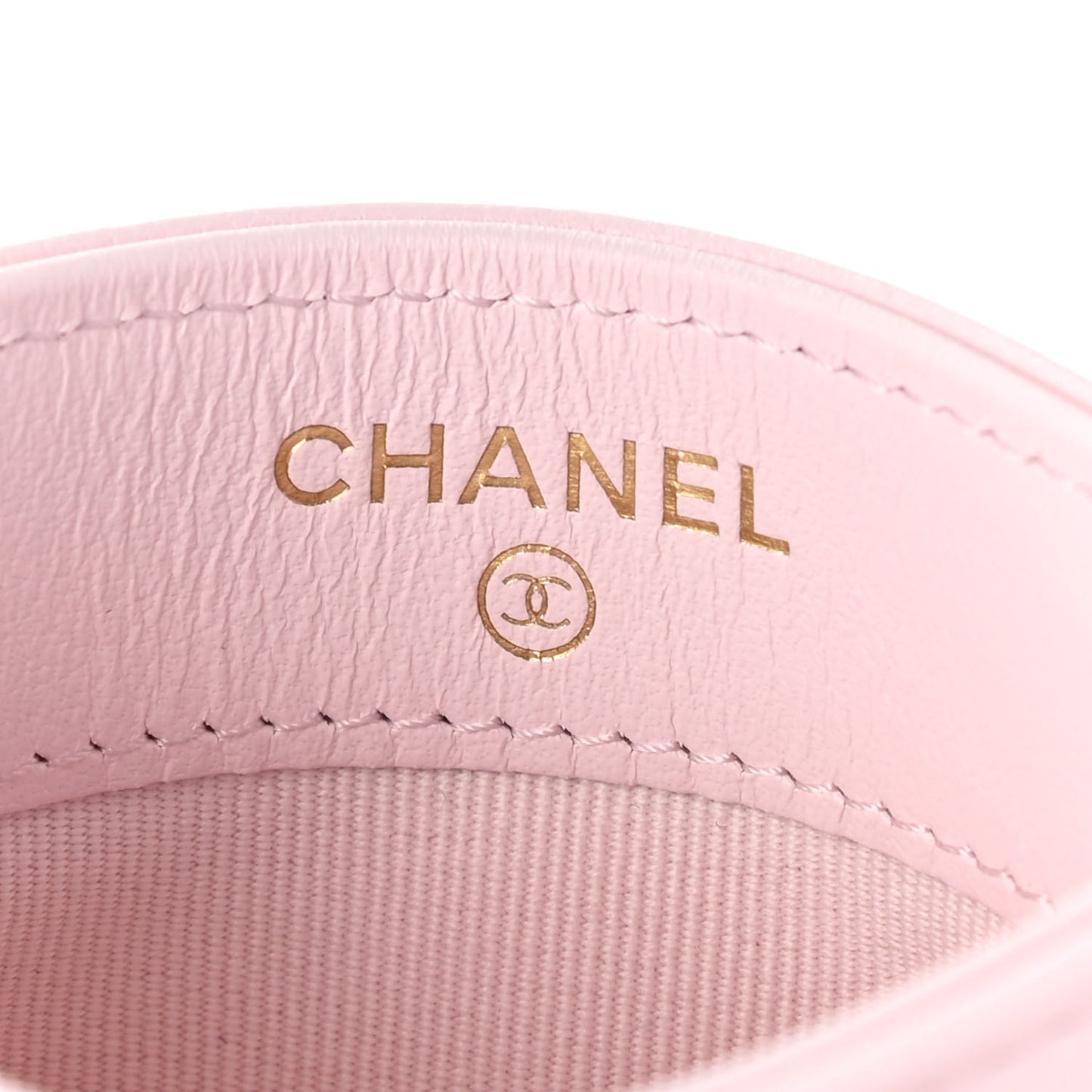 Lambskin Quilted Chanel 19 Card Holder Light Pink
