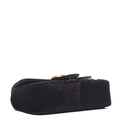 Gucci Velvet Matelasse Mini GG Marmont Shoulder Bag Black 4 of 7