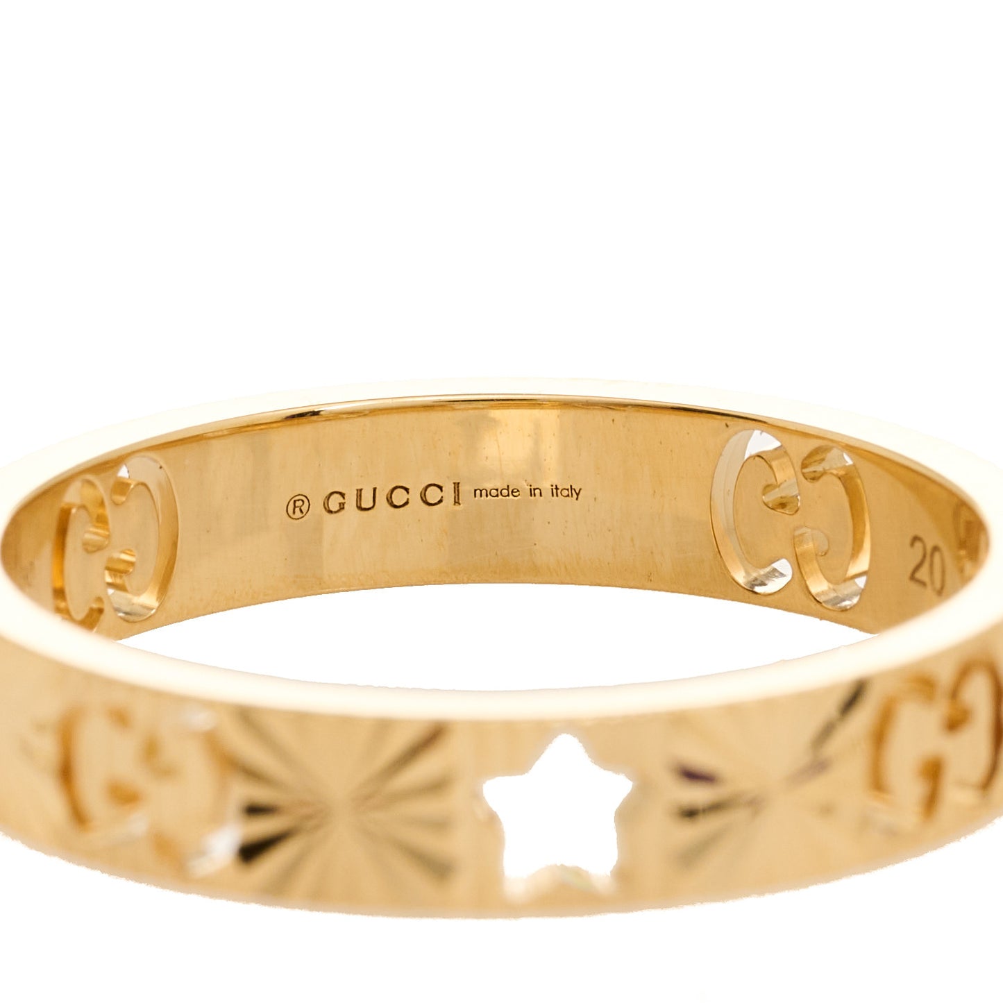 18K Yellow Gold Icon Stars Band Ring 60 9