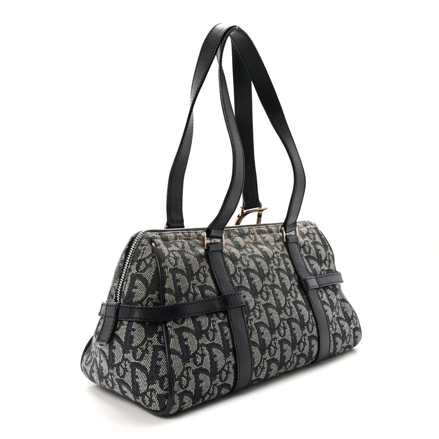 Denim Monogram Charms Shoulder Bag Blue