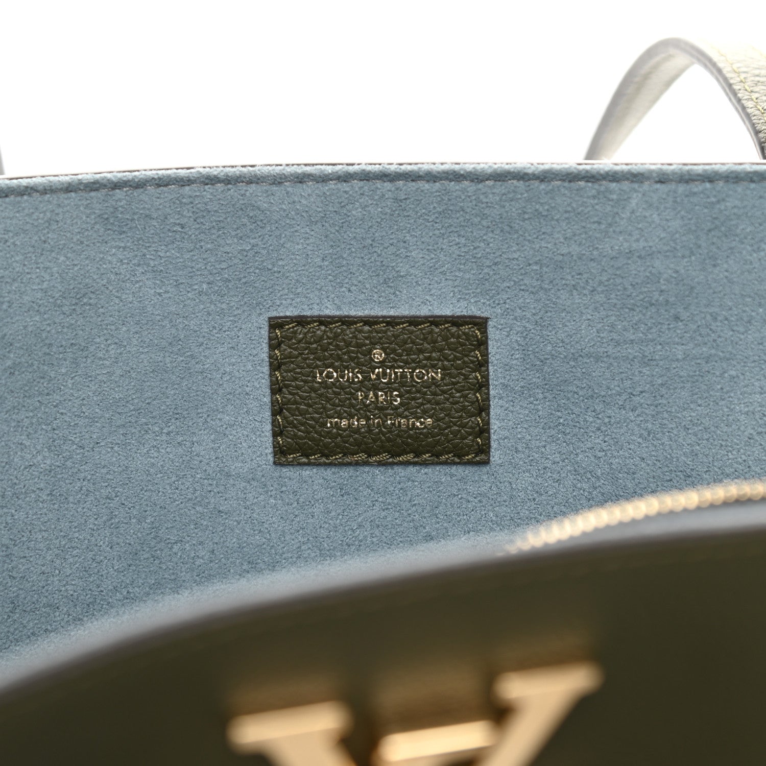 Louis Vuitton Grained Calfskin Lockme Shopper Kaki 6 of 12