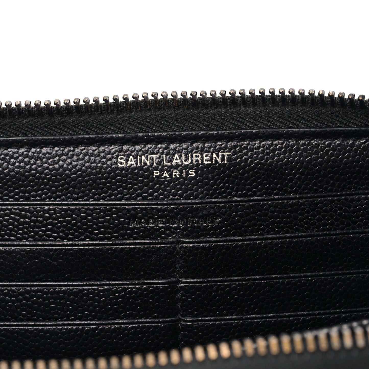Grain De Poudre Matelasse Chevron Monogram Monochrome Zip Around Wallet Black