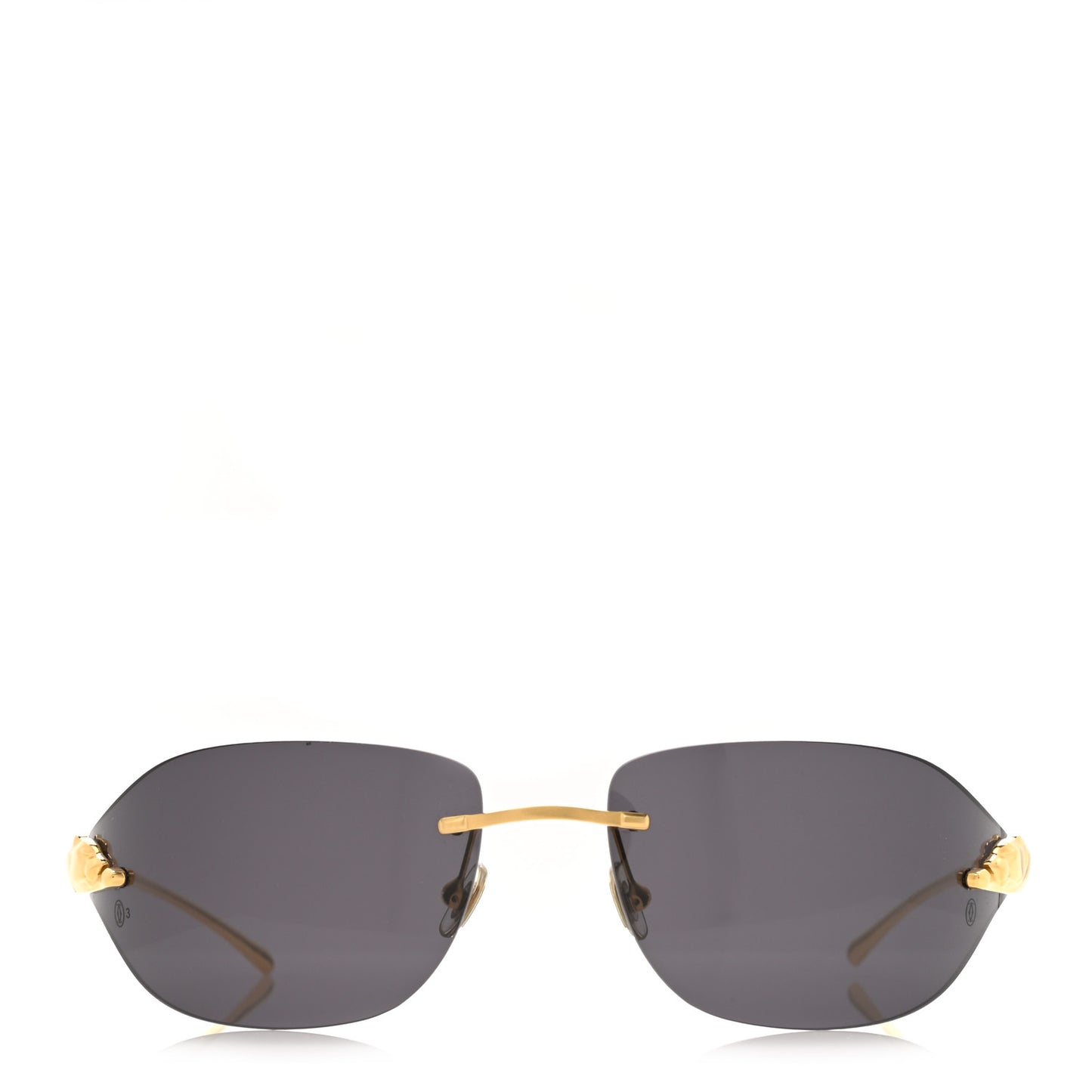 Panthere De Cartier Rimless Sunglasses Gold