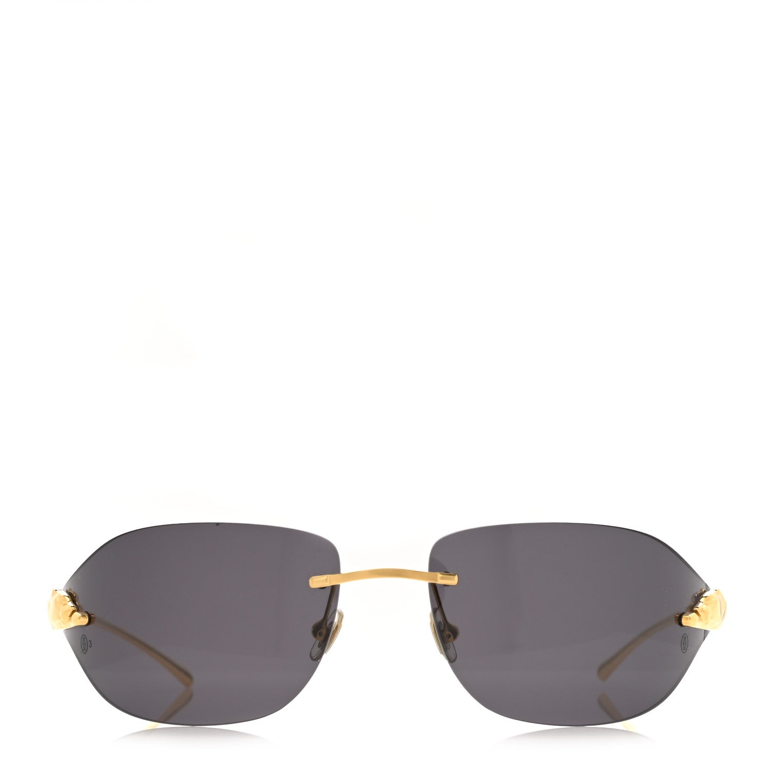 Cartier Panthere De Cartier Rimless Sunglasses Gold 2 of 7