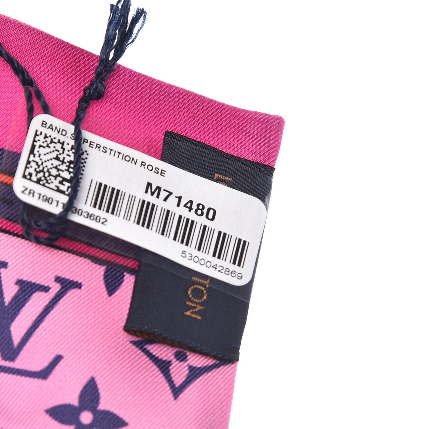 Silk Monogram Superstition Bandeau Rose