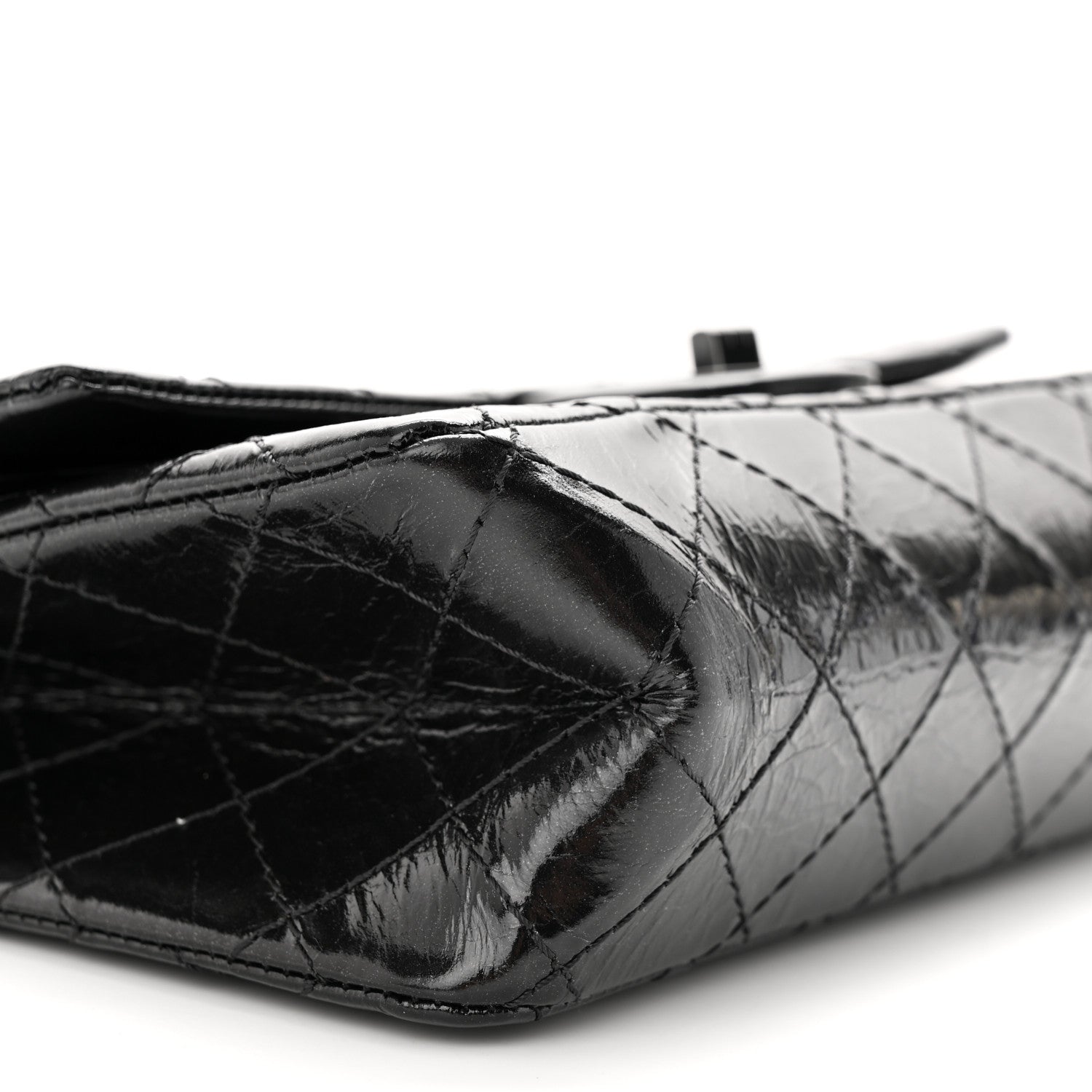 Chanel Glazed Aged Calfskin Quilted 2.55 Reissue 225 Flap So Black 9 of 10