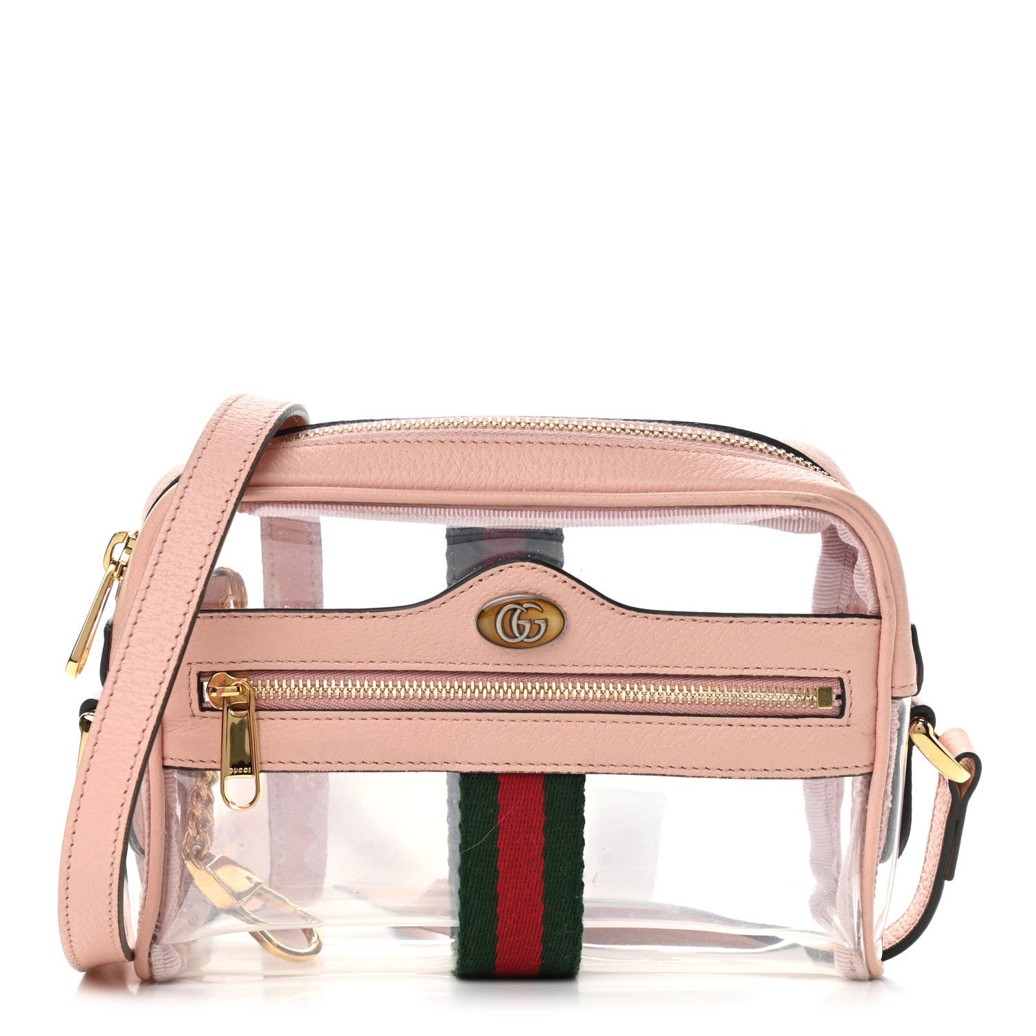 Gucci Vinyl Web Mini Ophidia Transparent Shoulder Bag Perfect Pink 1 of 11