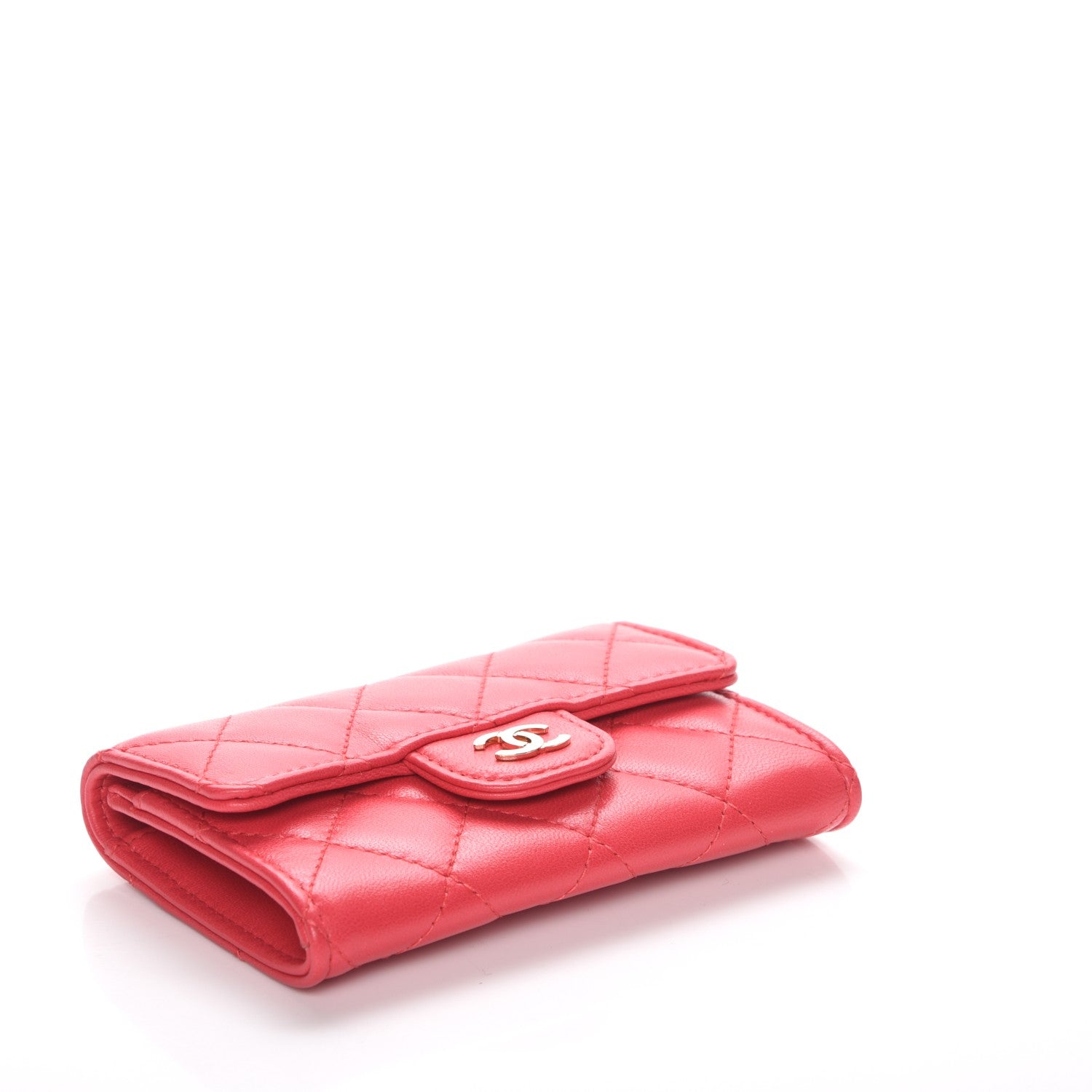 Chanel Lambskin Quilted Card Holder Light Red 4 of 9